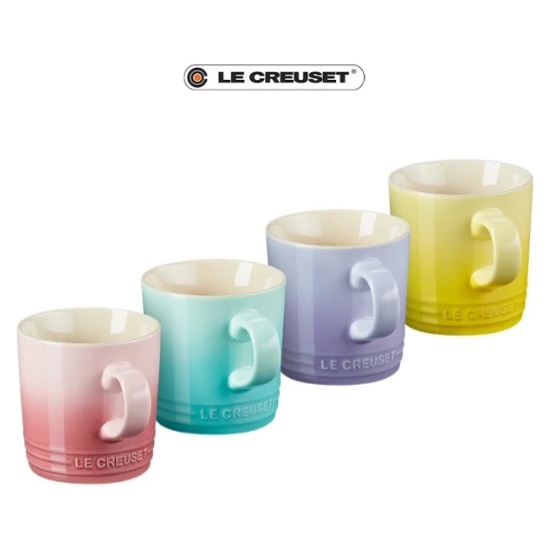 ［巧藝廚房用品專賣店］Le Creuset 瓷器繽紛泡泡糖馬克杯350ml 櫻花粉/薄荷綠/粉彩紫/閃亮黃 特價580元