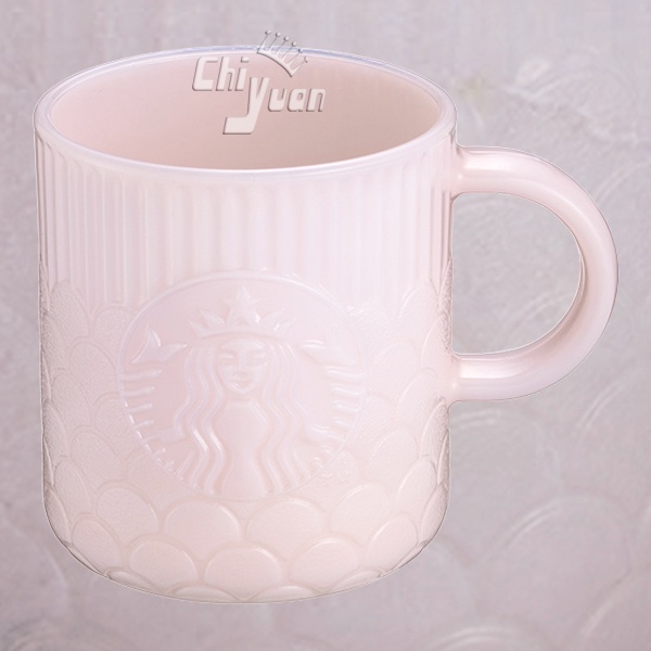Starbucks 台灣星巴克 2021 PINK 粉玉女神鱗片玻璃杯 13.5oz 粉紅 粉女神美人魚鱗 馬克杯