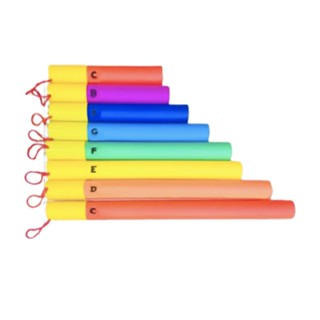 【臺灣弦樂打擊樂器專賣店】律音管 彩色8音筒 八音筒 八音管 八音音律管 奧福 8音桶 (8入) ORFF 有防滑握把