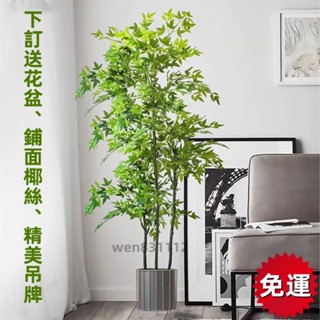 限時免運 北歐室內盆栽 大型南天竹 模擬綠植 客廳盆栽 落地假植物 傢居裝飾植物 玄關擺件 模擬樹 盆景 室內客廳大型假