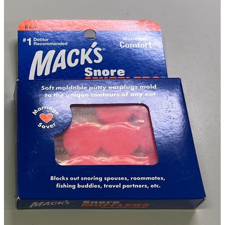 美國 Mack’s 成人矽膠耳塞(原包裝有6對也就是12個，已使用兩對)