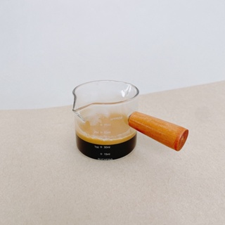 (現貨附發票) 瓦莎咖啡 雙口耐熱玻璃濃縮杯 木柄濃縮杯 刻度奶盅 刻度濃縮杯