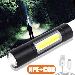 Xpe+cob 便攜式野營工作燈迷你強光手電筒定焦手電筒多功能強光手電筒強大的 LED 手電筒,用於戶外照明和室內閱讀