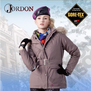 7折【橋登 Jordon】女款 GORE-TEX二合一格紋外套/兩件式防水透氣羽絨外套.耐寒保暖 芋灰 1088