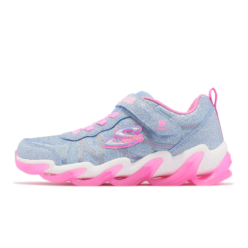 Skechers 童鞋 S Lights-Hyper Surge 藍 粉紅 發光 燈鞋 小朋友 302330LLBPK