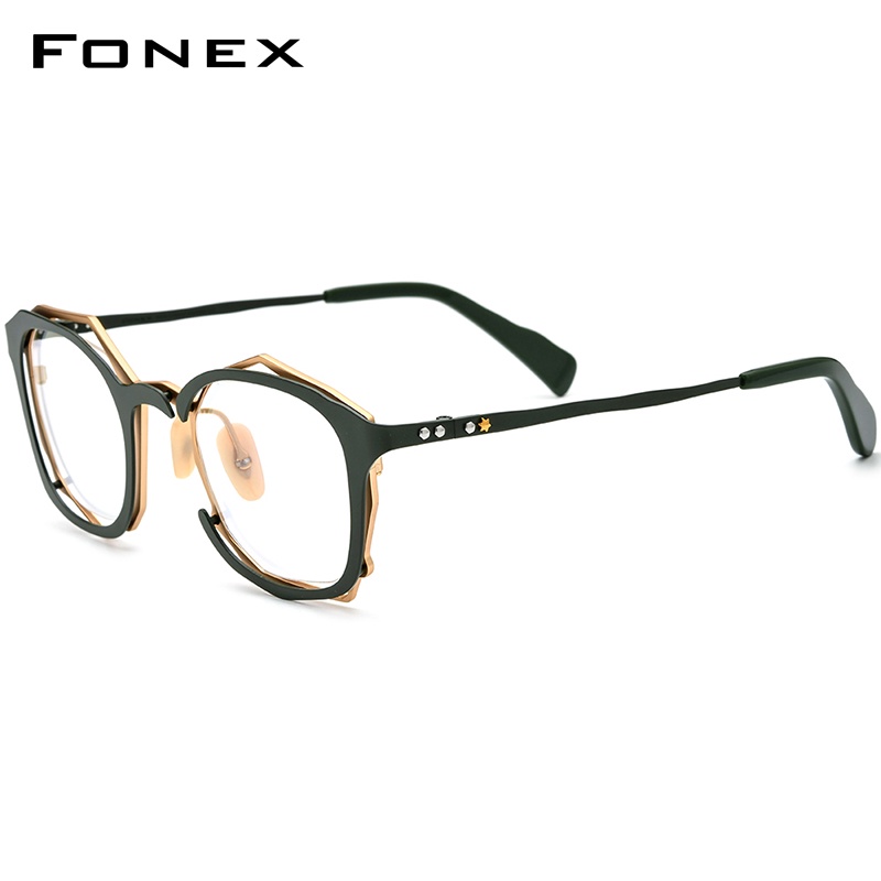 Image of Fonex 純鈦眼鏡框男士 2022 新款復古復古方形眼鏡光學眼鏡 F85729 #6