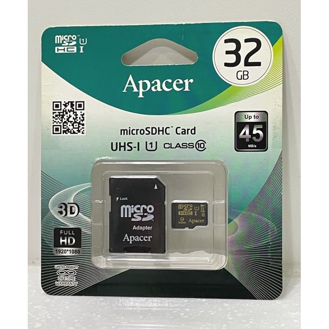 【 Apacer宇瞻】32G Micro SDHD 記憶卡(全新盒有損）