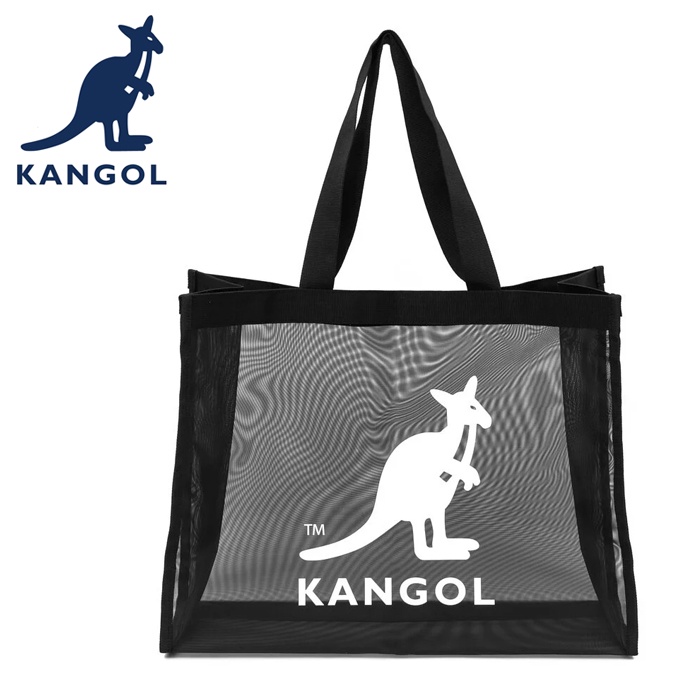KANGOL 英國袋鼠 網格 手提包 肩背包 6255370120 黑色
