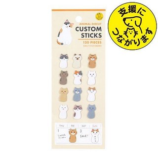 日本 Greeting Life 動物造型手帳貼紙/ 貓咪 eslite誠品