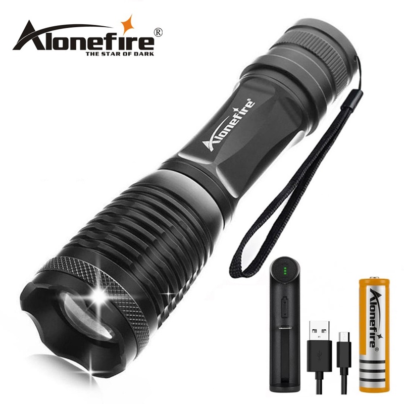 Alonefire E007 XML T6 L2 LED XML防水可伸縮手電筒