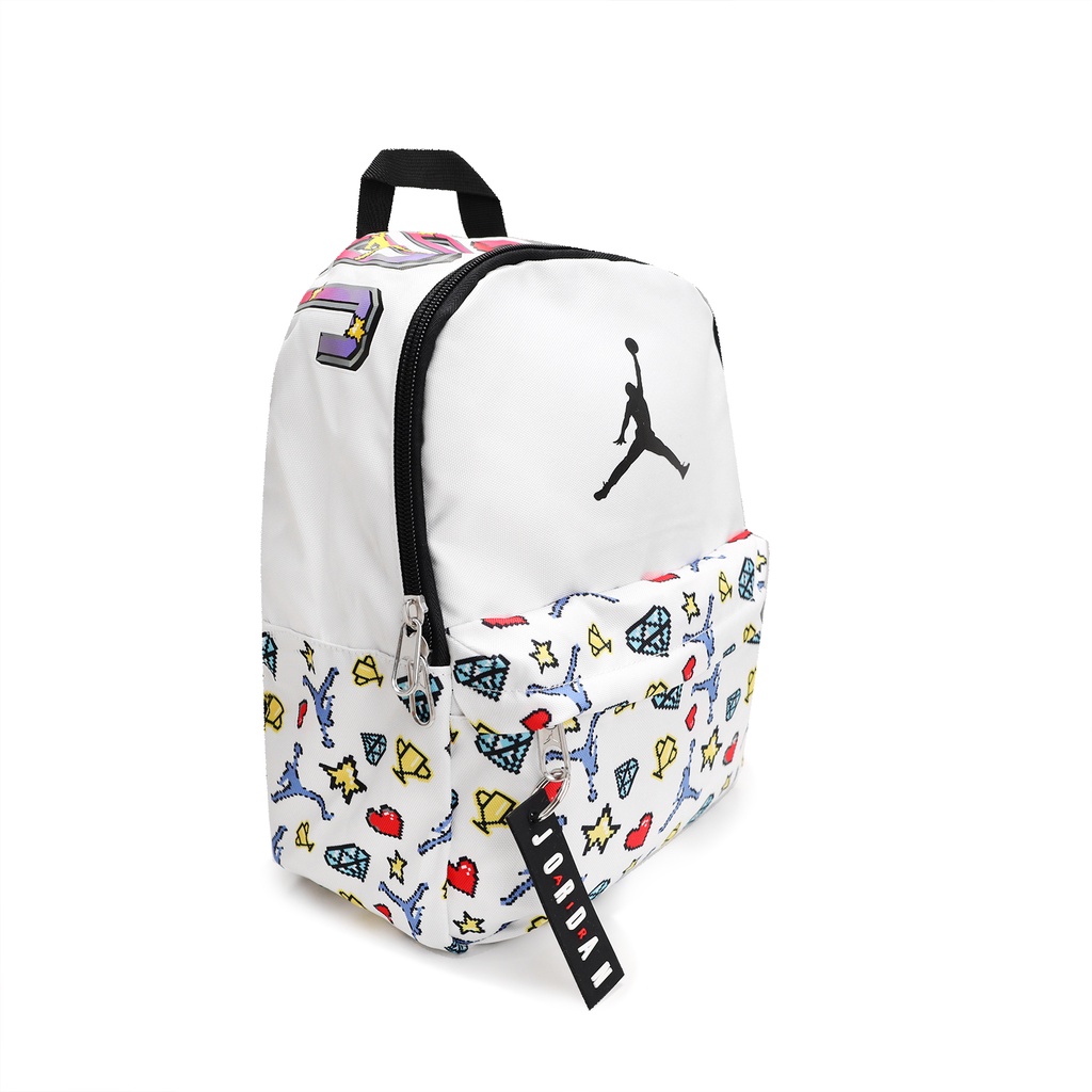 Nike 包包 Jordan Mini 白 後背包 小後背 滿版 迷你包 喬丹【ACS】 JD2223027TD-001