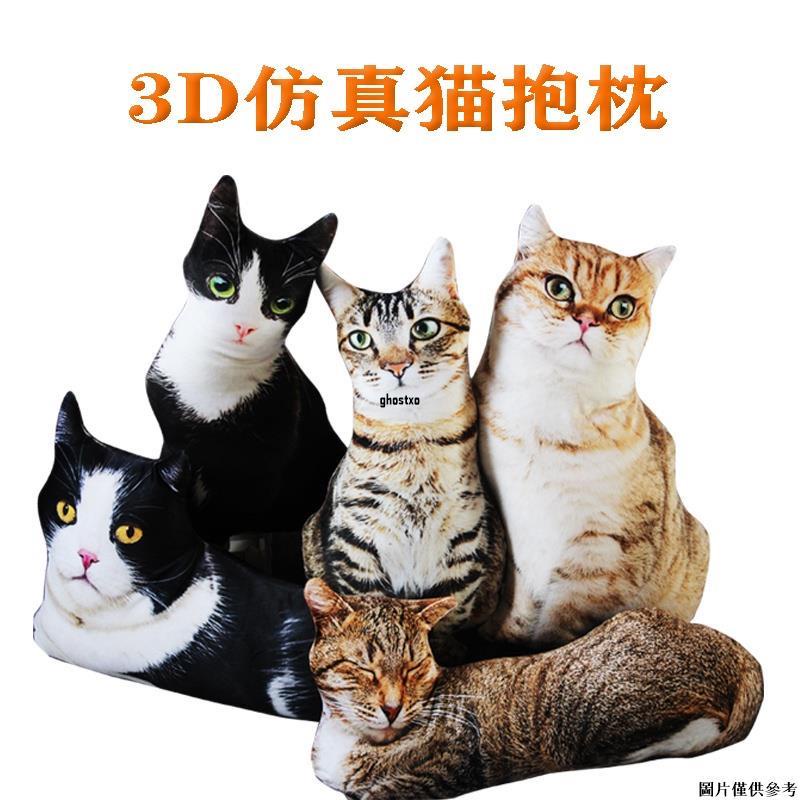 🎇精美🎇50cm 仿真3D貓咪抱枕 3D狗抱枕 靠腰枕/情人節玩偶 聖誕畢業生日禮物小貓犬動物抱枕