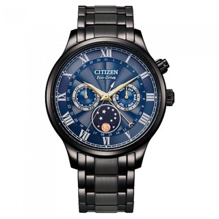 CITIZEN 星辰 GENT'S 經典月相盈虧 光動能不鏽鋼 黑鋼 42MM (AP1055-87L)