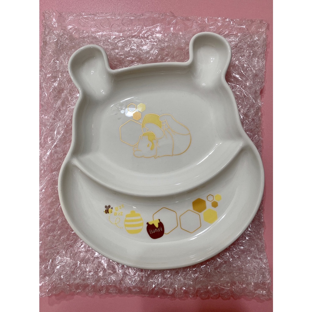 【生活用品】7-11 小熊維尼系列-造型陶瓷餐盤(白色分隔款)