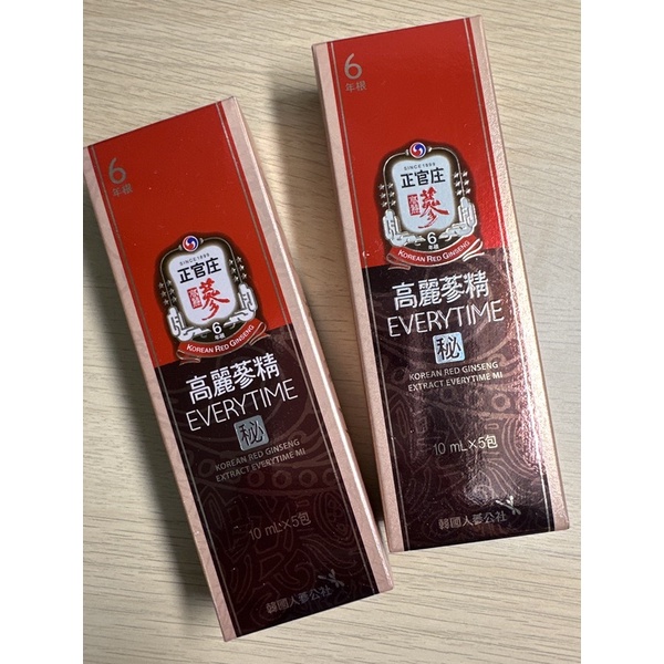 正官庄高麗蔘精 EVERYTIME PLUS 10ml*5包（盒裝未拆封）