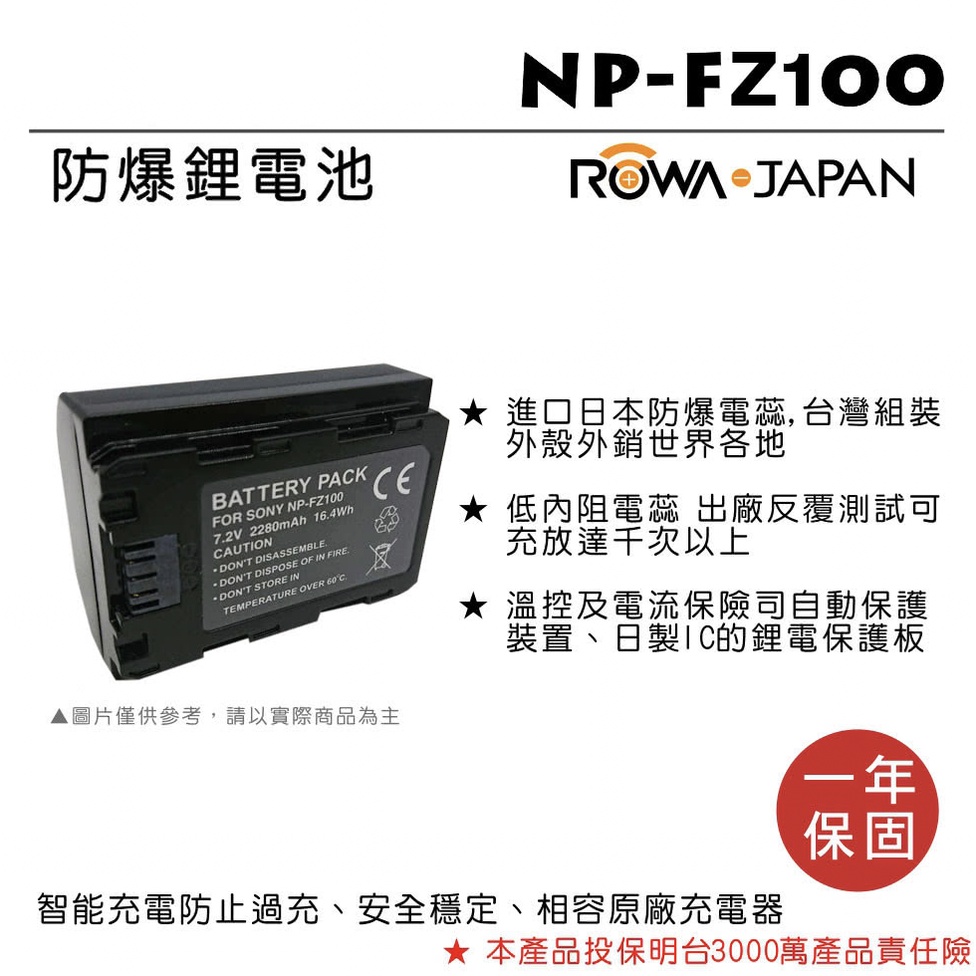 樂華 Sony 單眼 【eYeCam】專用 NP-FZ100 副廠鋰電池 適SONY A7III A7RIII A9