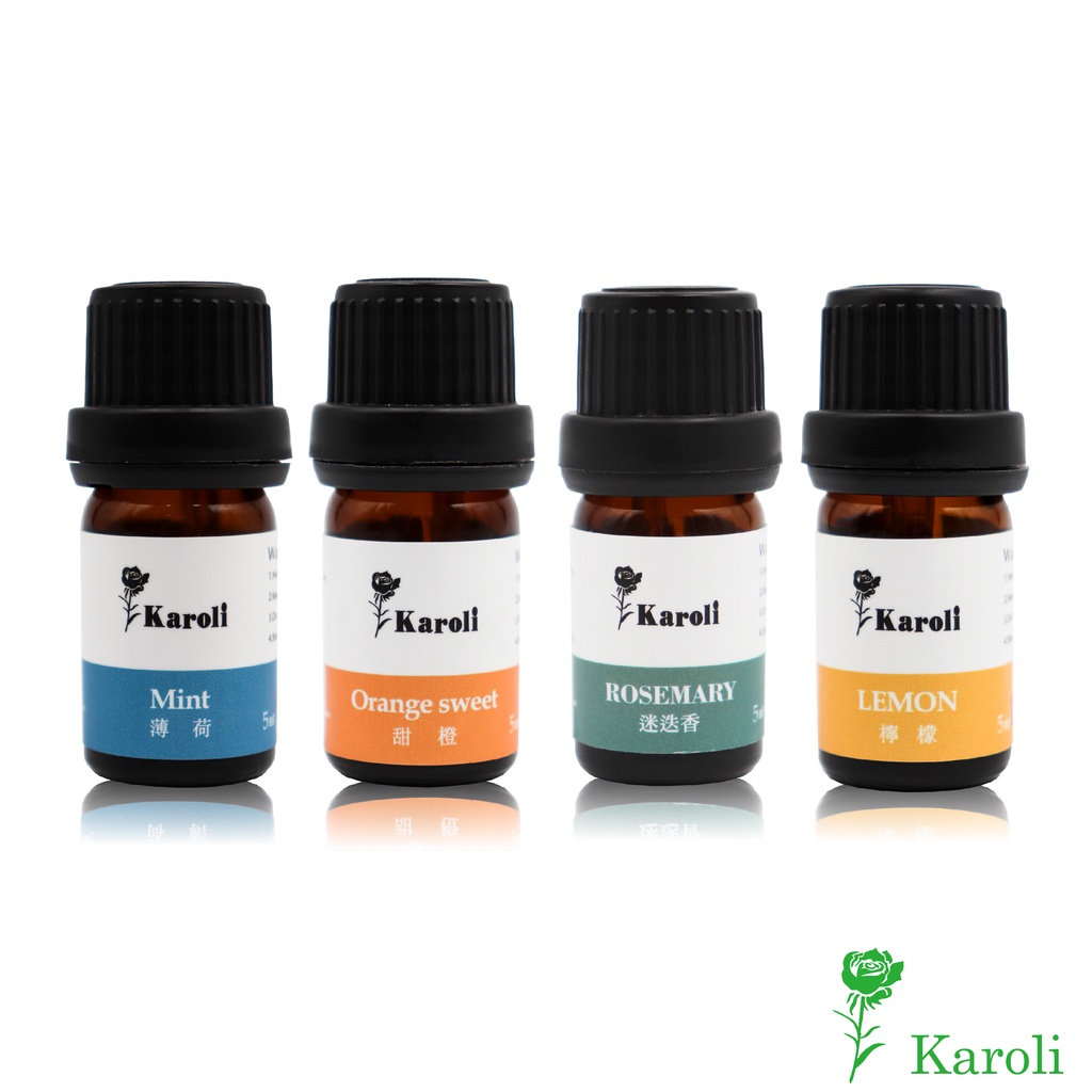 【Karoli香氛】有機天然精油 5ml - 酸甜青涼然 - 薄荷 甜橙 迷迭香 檸檬 水氧機 口罩扣 擴香機