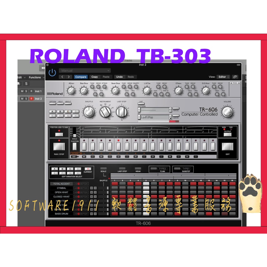 【羅蘭Roland Cloud  TB-303 】合成器插件音色專業編曲設計、現場表演鍵盤音色，Win、Mac皆提供