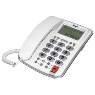 【羅蜜歐】 大螢幕來電顯示有線電話機TC-606N 銀邊白