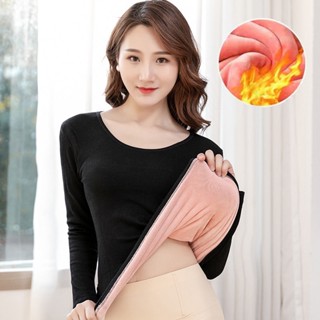 【LININ】刷毛加厚圓領長袖T恤女冬季保暖上衣內衣美體秋衣37度恆溫隱形打底衫