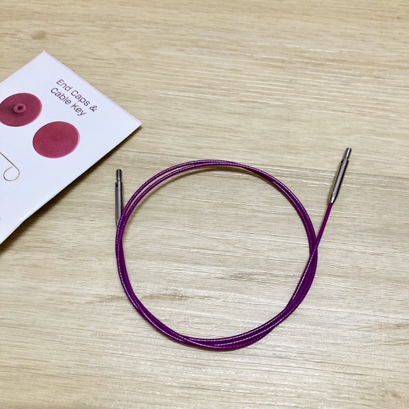KnitPro 組合式輪針不銹鋼紫色連接線(可旋轉與不可旋轉)