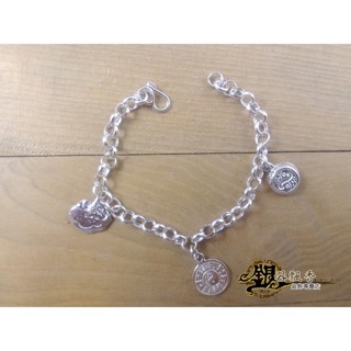 銀器飄香《保平安太極 八卦(出入平安) 瑣片造型 純銀 小孩寶寶手鍊》(週歲彌月禮物)﹝C-0048﹞