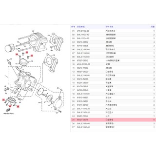 YAMAHA 原廠料號：95027-06016 汽缸頭側蓋螺絲 汽缸頭鳥仔蓋螺絲 汽門蓋螺絲