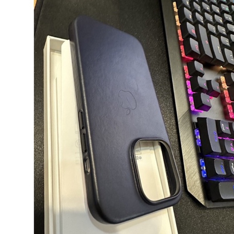 apple iphone 14 pro 原廠皮革保護殼 leather case lnk 墨水色 深藍紫色
