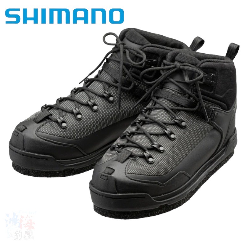 《SHIMANO》22 FS-011V 黑色切紋毛氈防滑釘鞋 中壢鴻海釣具館