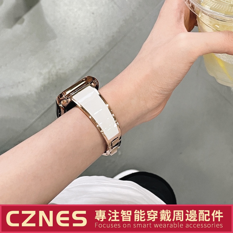 【現貨】Apple Watch 滴膠手鐲 不鏽鋼錶帶 SE/S9/ultra iwatch全系列 女士錶帶 41mm