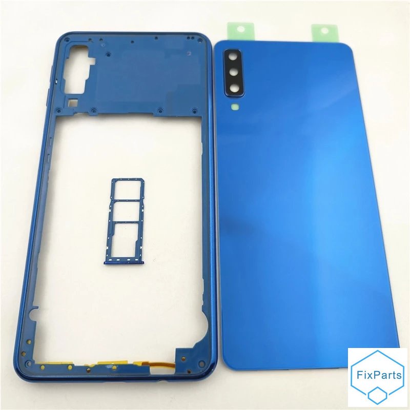 SAMSUNG 三星 Galaxy A750 A7 2018 SM-A750F 手機殼中框蓋+電池後蓋玻璃全外殼