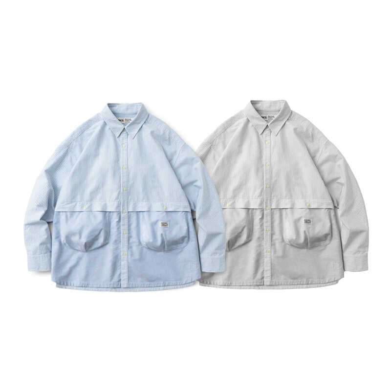 Filter017® Oxford Pocket Spliced shirt 牛津拼接寬版襯衫[day tripper]
