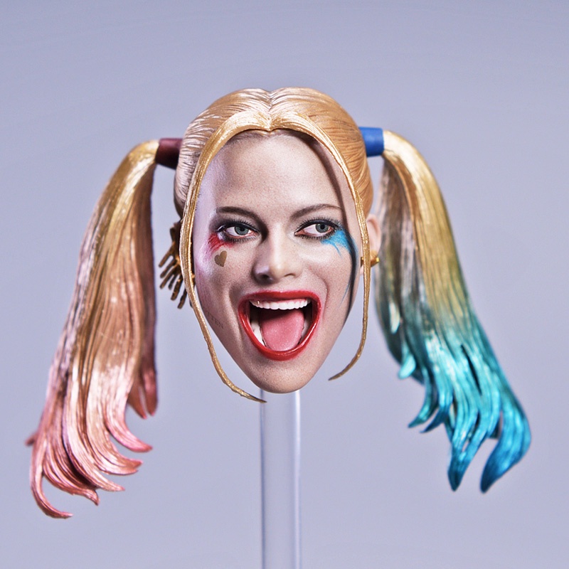 1/6 笑版女孩小丑小丑小丑哈雷奎恩女頭雕適用於 12 英寸可動人偶身體