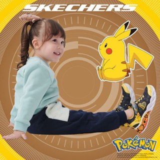 SKECHERS 童鞋 中大童 休閒鞋 運動鞋 燈鞋 魔鬼氈 寶可夢 S Lights 皮卡丘 319503LBKMT