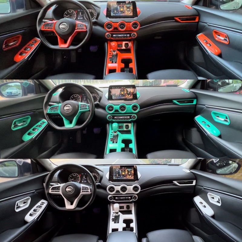 20-22年式Nissan Sentra B18 內裝飾貼 彩色排擋 水杯框 升降面板 中控面板 內裝飾改色配件