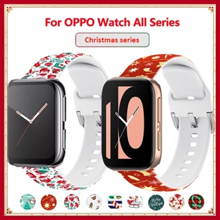 適用於 OPPO 手錶 2 的矽膠錶帶 42 毫米 46 毫米 OPPO 手錶的聖誕錶帶 41 毫米智能手錶手鍊聖誕飾品