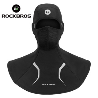 Rockbros 自行車冬季面罩可拆卸保暖頭飾加厚可調節反光公路自行車保暖面罩騎行裝備腳踏車