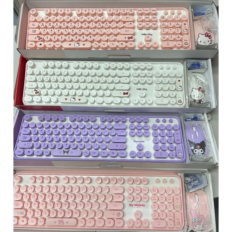 韓國版Sanrio 無線鍵盤+滑鼠套裝 三麗鷗 凱蒂 kitty 酷洛米 美樂蒂 帕恰狗 大耳狗