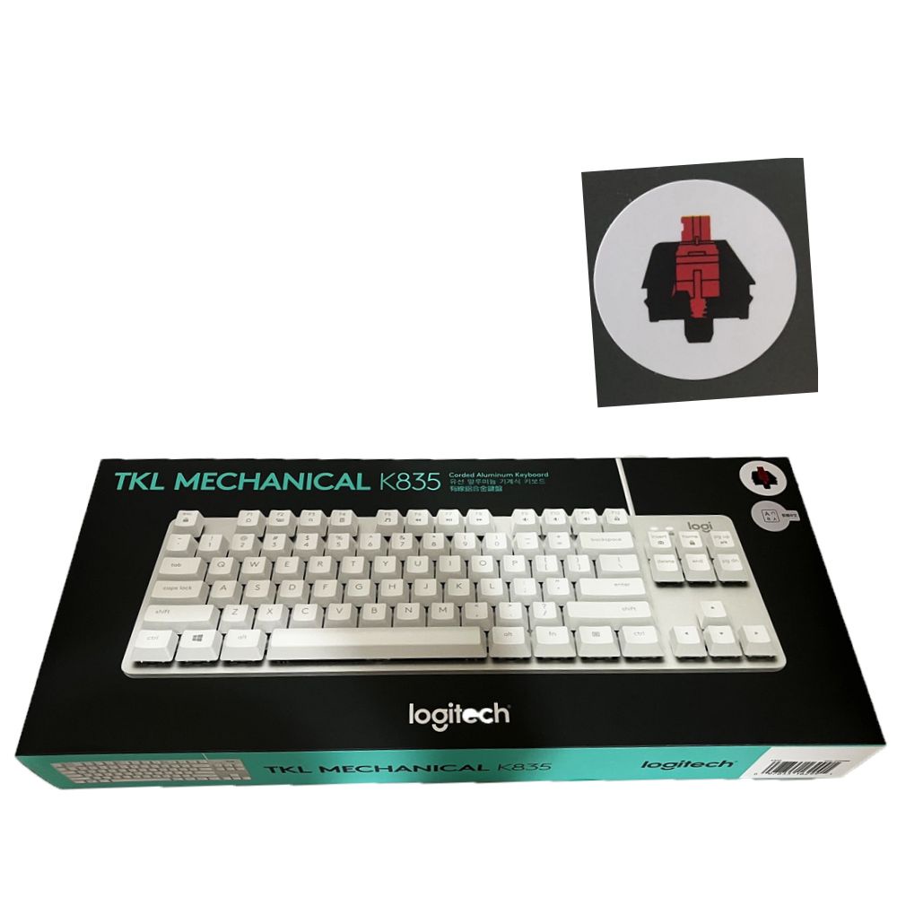 logitech 有線鋁點金鍵盤 Logitech G 羅技 K835 TKL 有線鍵盤 白色 紅軸