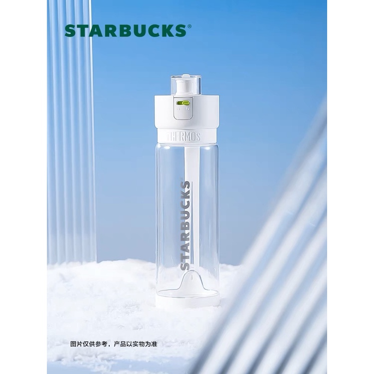 Starbucks官方正品！星巴克杯子2022滑雪膳魔師白色運動款塑膠杯桌面水杯果汁珍奶茶奶昔茶水咖啡杯660ml