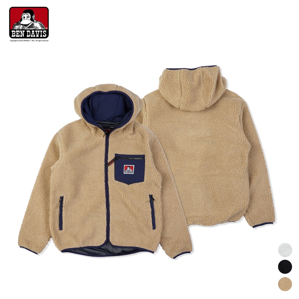 BEN DAVIS BOA JACKET HOODIE 羔羊絨 羊羔絨 口袋 拉鍊 連帽 外套 3色