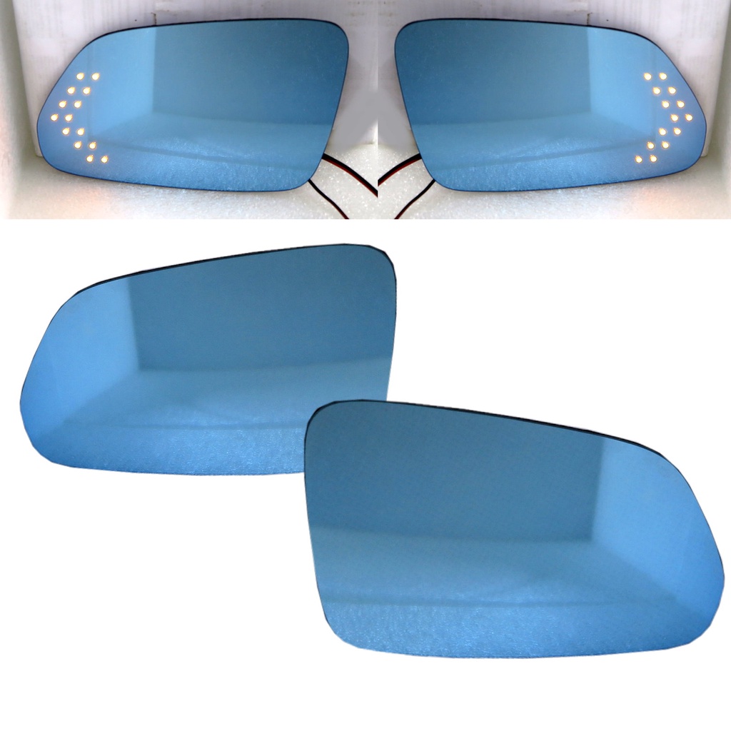 一組價-適用於 Skoda Octavia 2004-2009 LED燈 廣角防眩光 電熱除霧 藍鏡 後視鏡片