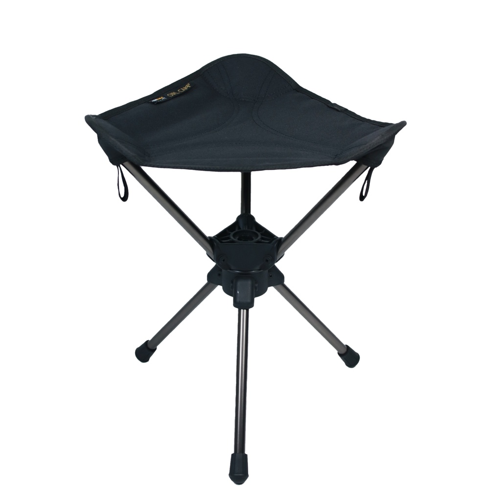 【OWL Camp】黑色三腳旋轉椅 露營椅 折疊椅 摺疊椅 小凳 登山椅 露營凳 釣魚椅 烤肉椅 腳托