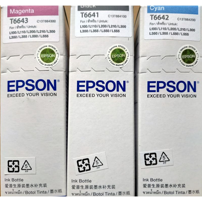 EPSON T664* 原廠墨水_BK/C/M/Y