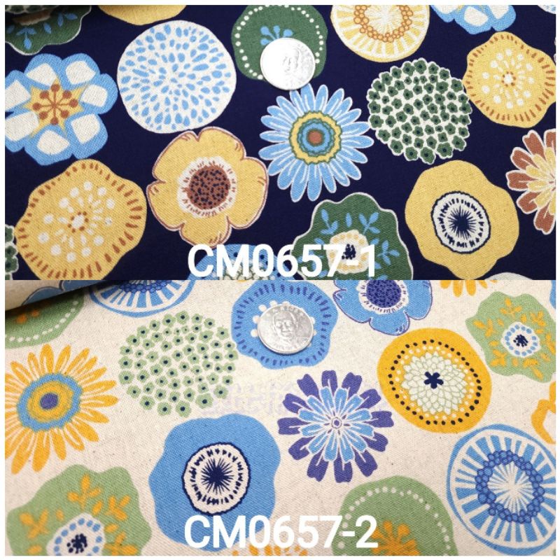 【蘇比拼布】日本麻棉布 百花齊放 CM0657 (以尺販售) 拼布 DIY 手作材料 縫紉機 工具 厚布 後背包