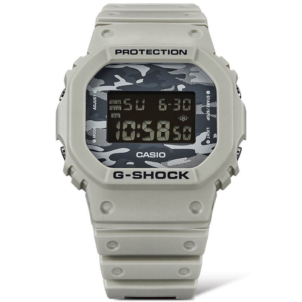 CASIO卡西歐 G-SHOCK 百搭迷彩個性探險款電子錶 42.8mm(DW-5600CA-8DR)