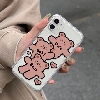 三隻小熊 可愛 卡通 iPhone14/13手機殼11/12promax全包 透明 全包邊防摔 保護殼 蘋果手機保護套