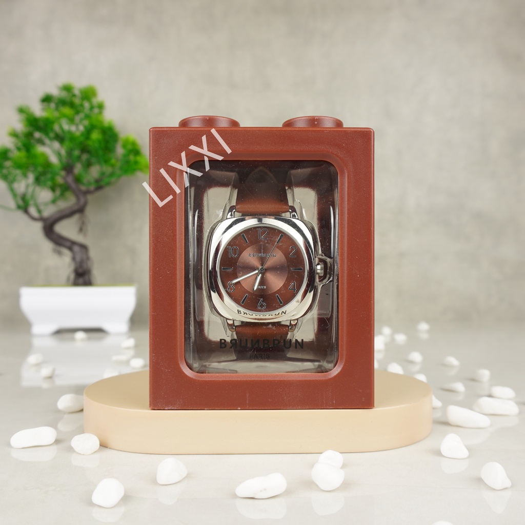 Brunbrun ARDEN 棕色合成皮革錶帶手錶