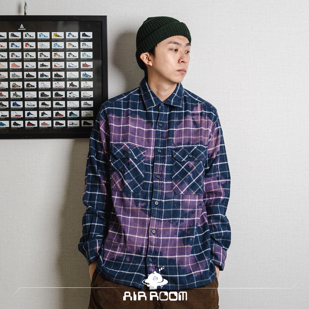 ディセンダント MOSS / CHECK LS SHIRT 新幹線 紺 2 | motr.ca