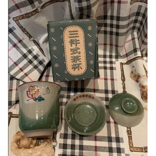 典雅蓮花三件式茶杯水杯